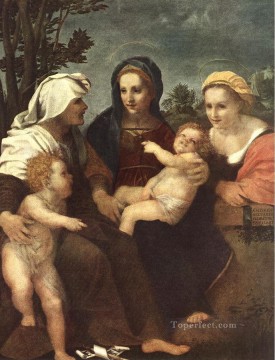 La Virgen y el Niño con Santa Catalina Isabel y Juan Bautista manierismo renacentista Andrea del Sarto Pinturas al óleo